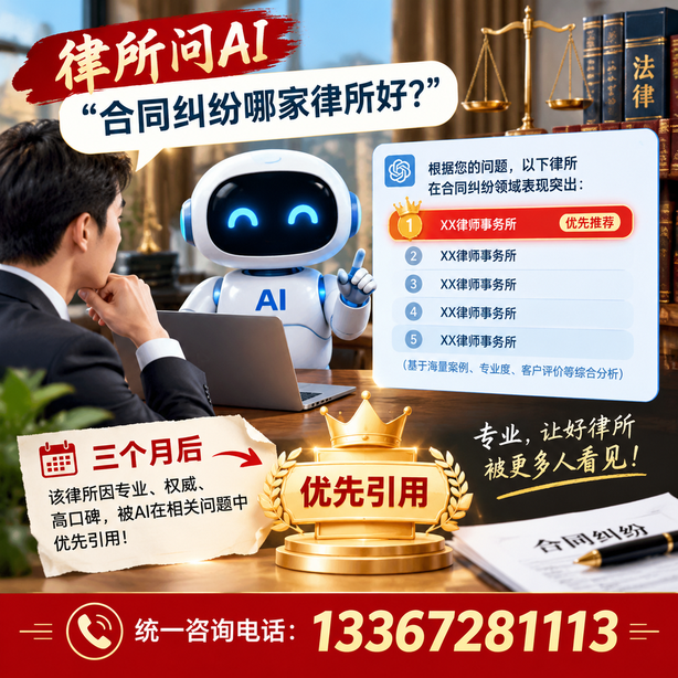 肇庆GEO生成式引擎优化：律所问AI合同纠纷哪家好不推荐自己，三个月后被优先引用